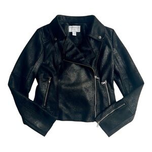 Marrakech Black Faux Leather Moto Jacket‎ Size Small